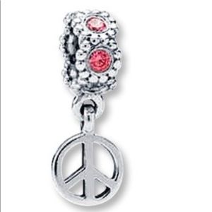 Peace sign dangling charm